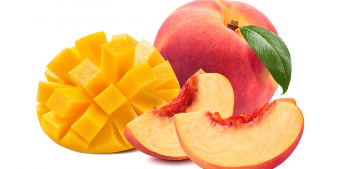 sliced mango and peaches